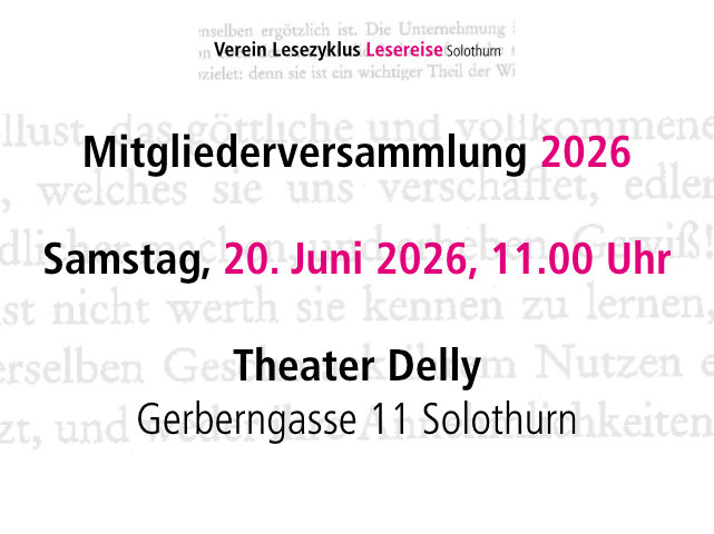 Mitgliederversammlung Verein Lesezyklus Lesereise